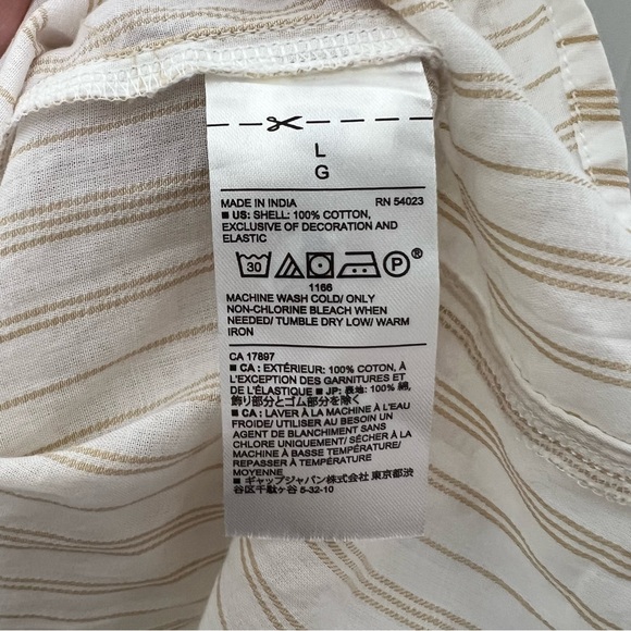 Banana Republic Striped Embroidered Tank Ruffle Straps Top Size L NWT - Picture 11 of 11